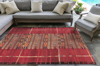 Trans Ocean Marina 8057/24 Tribal Stripe Red by Liora Manne