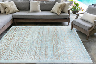 Trans Ocean Rialto 7036/04 Tribal Stripe Blue Area Rug by Liora Manne