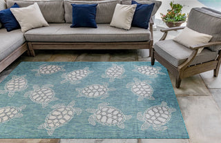 Trans Ocean Carmel 8413/04 Seaturtles Blue Area Rug by Liora Manne