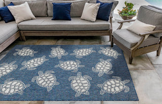 Trans Ocean Carmel 8413/33 Seaturtles Navy Area Rug by Liora Manne