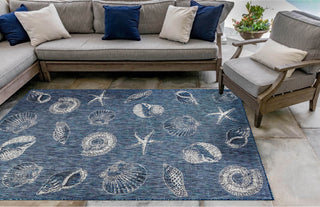 Trans Ocean Carmel 8414/33 Shells Navy Area Rug by Liora Manne