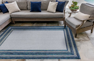 Trans Ocean Carmel 8425/33 Multi Border Navy Area Rug by Liora Manne