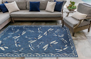 Trans Ocean Carmel 8440/33 Dragonfly Navy Area Rug by Liora Manne