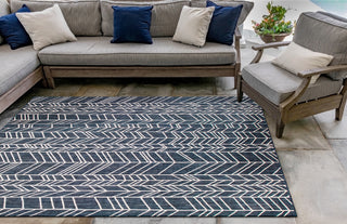 Trans Ocean Carmel 8468/33 Chevron Navy Area Rug by Liora Manne