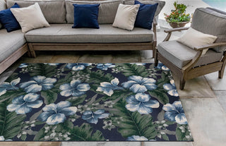 Trans Ocean Marina 8082/33 Floral Navy Area Rug by Liora Manne