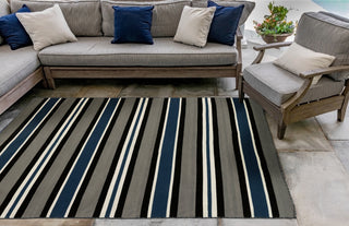 Trans Ocean Sorrento 6310/33 Cabana Stripe Navy Area Rug by Liora Manne