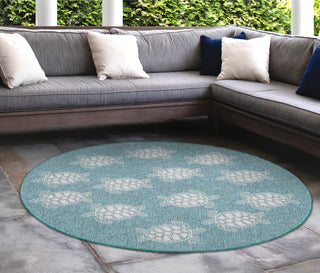 Trans Ocean Carmel 8413/04 Seaturtles Blue Area Rug by Liora Manne