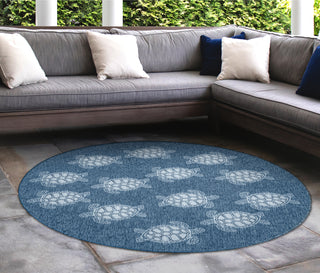 Trans Ocean Carmel 8413/33 Seaturtles Navy Area Rug by Liora Manne