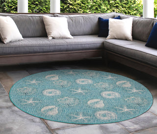 Trans Ocean Carmel 8414/04 Shells Blue Area Rug by Liora Manne