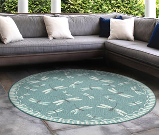 Trans Ocean Carmel 8440/04 Dragonfly Blue Area Rug by Liora Manne