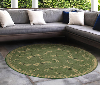 Trans Ocean Carmel 8440/06 Dragonfly Green Area Rug by Liora Manne