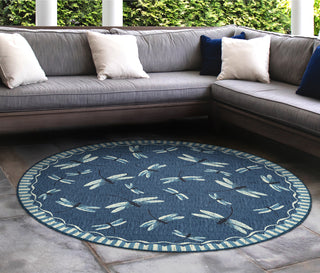 Trans Ocean Carmel 8440/33 Dragonfly Navy Area Rug by Liora Manne