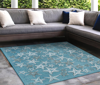 Trans Ocean Carmel 8415/04 Starfish Blue Area Rug by Liora Manne