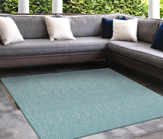 Trans Ocean Carmel 8422/04 Texture Stripe Blue Area Rug by Liora Manne