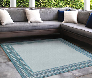 Trans Ocean Carmel 8425/04 Multi Border Blue Area Rug by Liora Manne