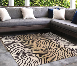 Trans Ocean Carmel 8431/12 Zebra Beige Area Rug by Liora Manne