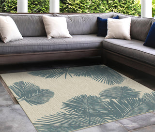 Trans Ocean Carmel 8439/04 Palm Blue Area Rug by Liora Manne