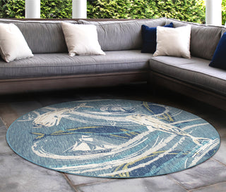 Trans Ocean Portofino 7072/04 Whale Tale Blue Area Rug by Liora Manne