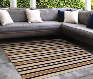 Trans Ocean Sorrento 6310/22 Cabana Stripe Khaki Area Rug by Liora Manne