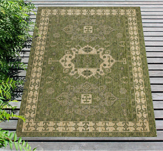 Trans Ocean Carmel 8409/06 Kilim Green Area Rug by Liora Manne