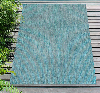 Trans Ocean Carmel 8422/04 Texture Stripe Blue Area Rug by Liora Manne