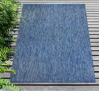 Trans Ocean Carmel 8422/33 Texture Stripe Navy Area Rug by Liora Manne