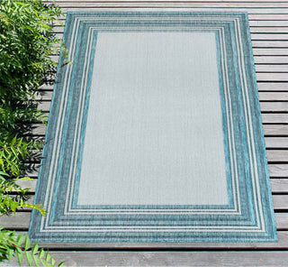 Trans Ocean Carmel 8425/04 Multi Border Blue Area Rug by Liora Manne