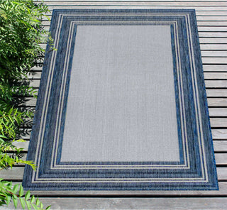 Trans Ocean Carmel 8425/33 Multi Border Navy Area Rug by Liora Manne