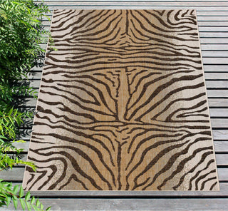 Trans Ocean Carmel 8431/12 Zebra Beige Area Rug by Liora Manne