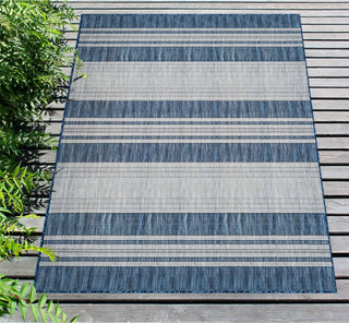 Trans Ocean Carmel 8435/33 Stripe Navy Area Rug by Liora Manne