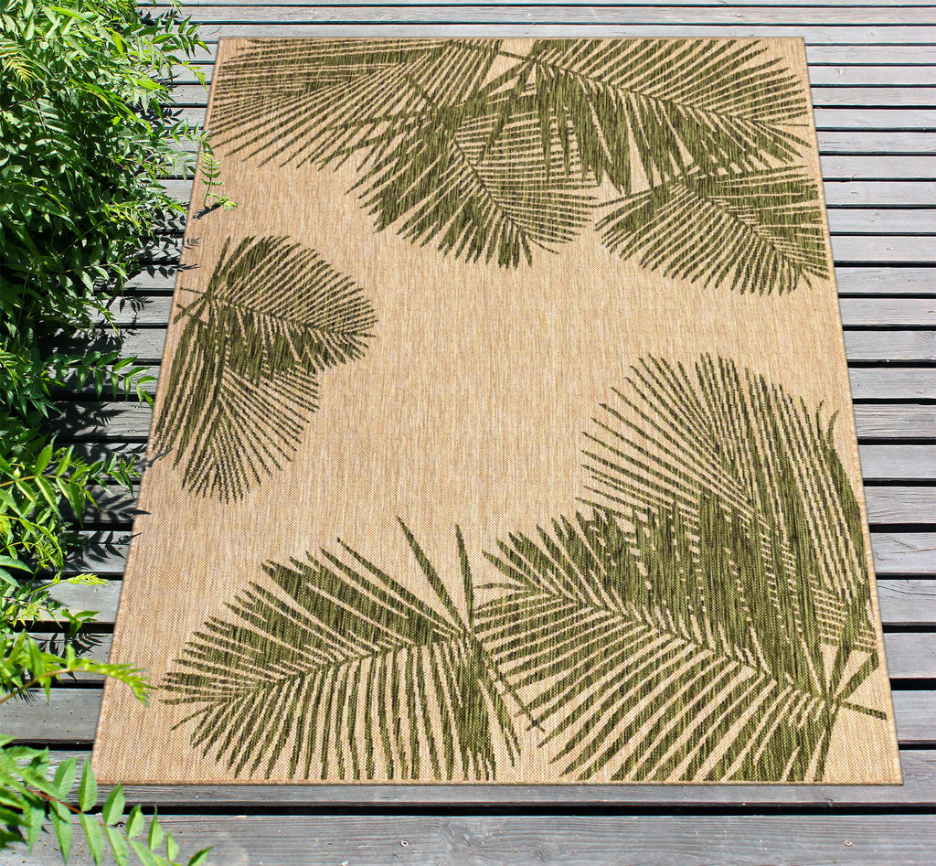 Trans Ocean Carmel 8439/06 Palm Green Area Rug by Liora Manne Room Scene Image Feature