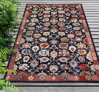 Trans Ocean Fresco 6133/33 Vintage Floral Navy Area Rug by Liora Manne