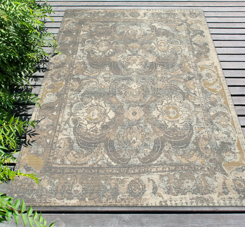 Trans Ocean Marina 8044/47 Kashan Grey Area Rug by Liora Manne Room Scene Image Feature