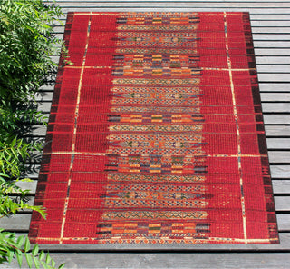 Trans Ocean Marina 8057/24 Tribal Stripe Red by Liora Manne