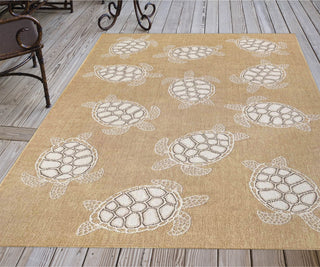 Trans Ocean Carmel 8413/12 Seaturtles Natural Area Rug by Liora Manne