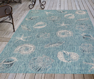 Trans Ocean Carmel 8414/04 Shells Blue Area Rug by Liora Manne