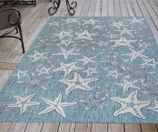 Trans Ocean Carmel 8415/04 Starfish Blue Area Rug by Liora Manne