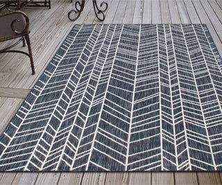 Trans Ocean Carmel 8468/33 Chevron Navy Area Rug by Liora Manne