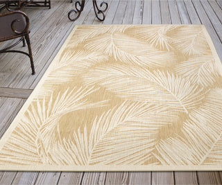 Trans Ocean Carmel 8474/12 Fronds Beige Area Rug by Liora Manne