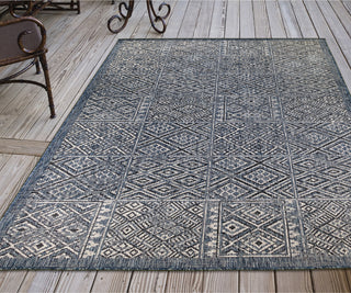 Trans Ocean Carmel 8475/33 Patchwork Kilim Blue Area Rug by Liora Manne