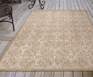 Trans Ocean Carmel 8476/12 Antique Tile Beige Area Rug by Liora Manne