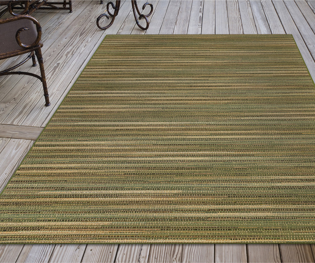Trans Ocean Marina 8052/06 Stripes Green Area Rug by Liora Manne Room Scene Image Feature