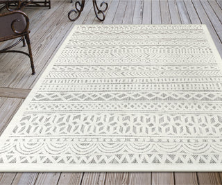 Trans Ocean Rialto 7036/12 Tribal Stripe Ivory Area Rug by Liora Manne