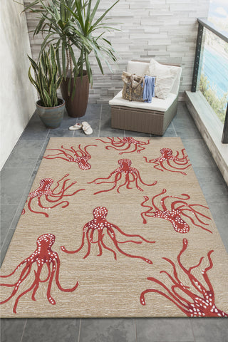 Trans Ocean Frontporch Octopus Orange by Liora Manne