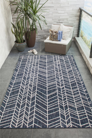 Trans Ocean Carmel 8468/33 Chevron Navy Area Rug by Liora Manne