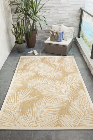 Trans Ocean Carmel 8474/12 Fronds Beige Area Rug by Liora Manne Room Scene Image Feature