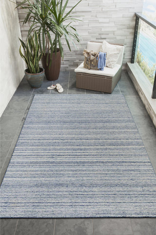 Trans Ocean Dakota 6147/03 Stripe Blue Area Rug by Liora Manne