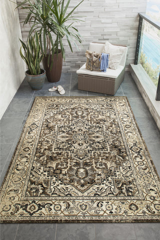 Trans Ocean Fresco 6132/12 Heriz Natural Area Rug by Liora Manne Room Scene Image Feature