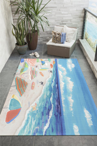 Trans Ocean Illusions 3309/04 Dog Beach Blue by Liora Manne