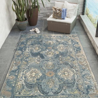 Trans Ocean Marina 8044/03 Kashan Blue Area Rug by Liora Manne